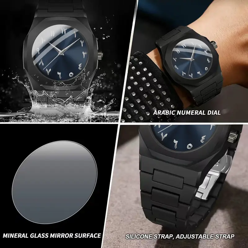 POEDAGAR Luxury Watch - Elegant Black Dial with Luminous Hands, Quartz Movement, Stainless Steel