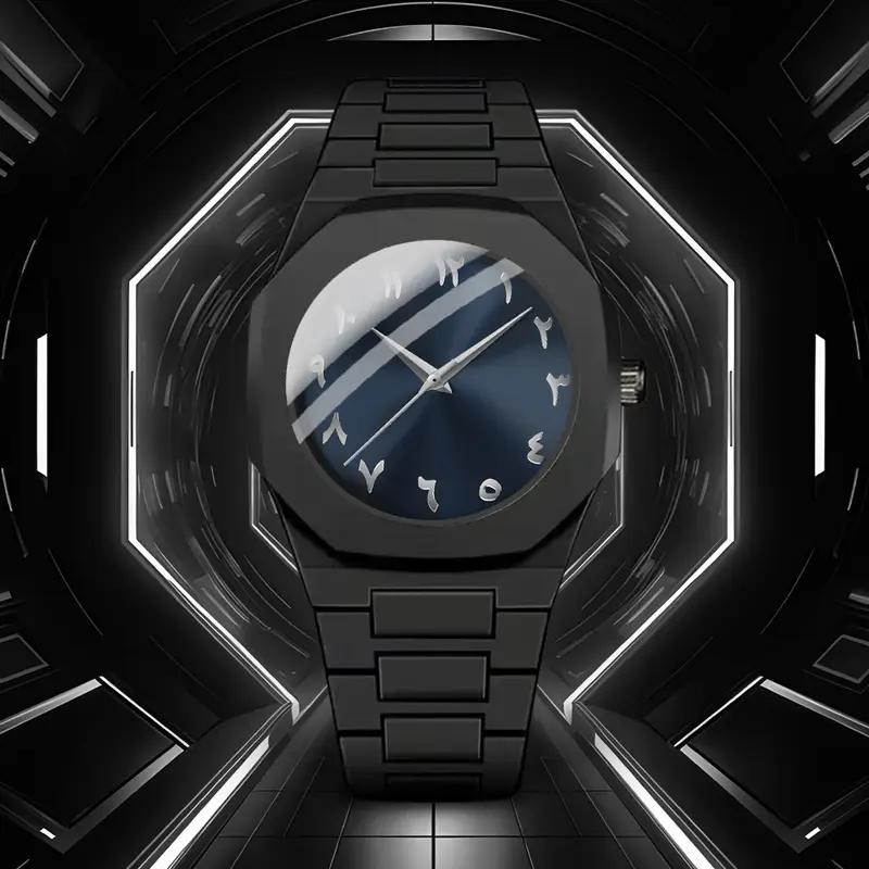 POEDAGAR Luxury Watch - Elegant Black Dial with Luminous Hands, Quartz Movement, Stainless Steel
