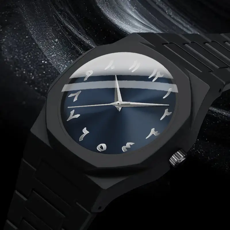 POEDAGAR Luxury Watch - Elegant Black Dial with Luminous Hands, Quartz Movement, Stainless Steel