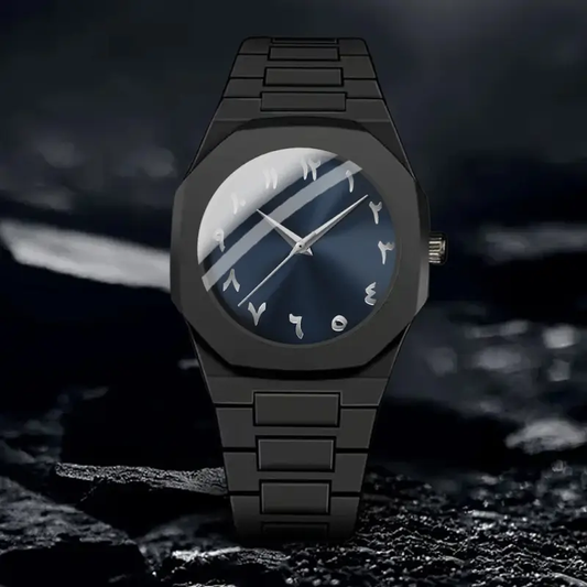 POEDAGAR Luxury Watch - Elegant Black Dial with Luminous Hands, Quartz Movement, Stainless Steel