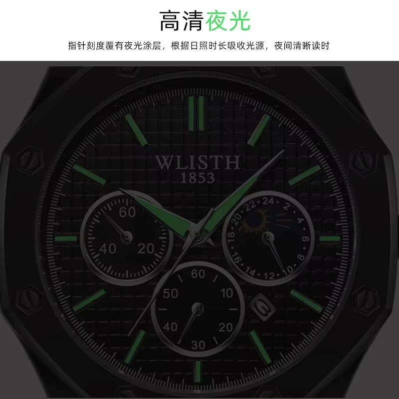 ZeeZaz - Luxury Couple Watch Set – Black Steel Edition