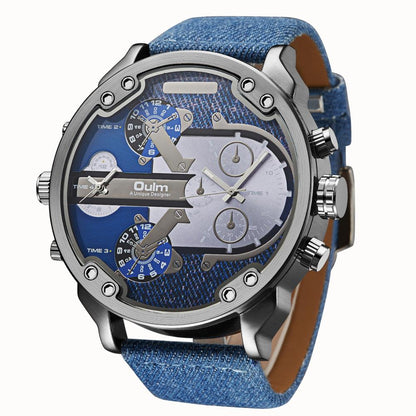 ZeeZaz Oulm Multi-Time Zone Denim Edition Men’s Watch