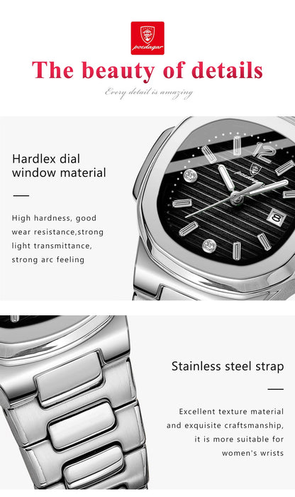 Zeezaz- Couple Luxury Stainless Steel Watch Set