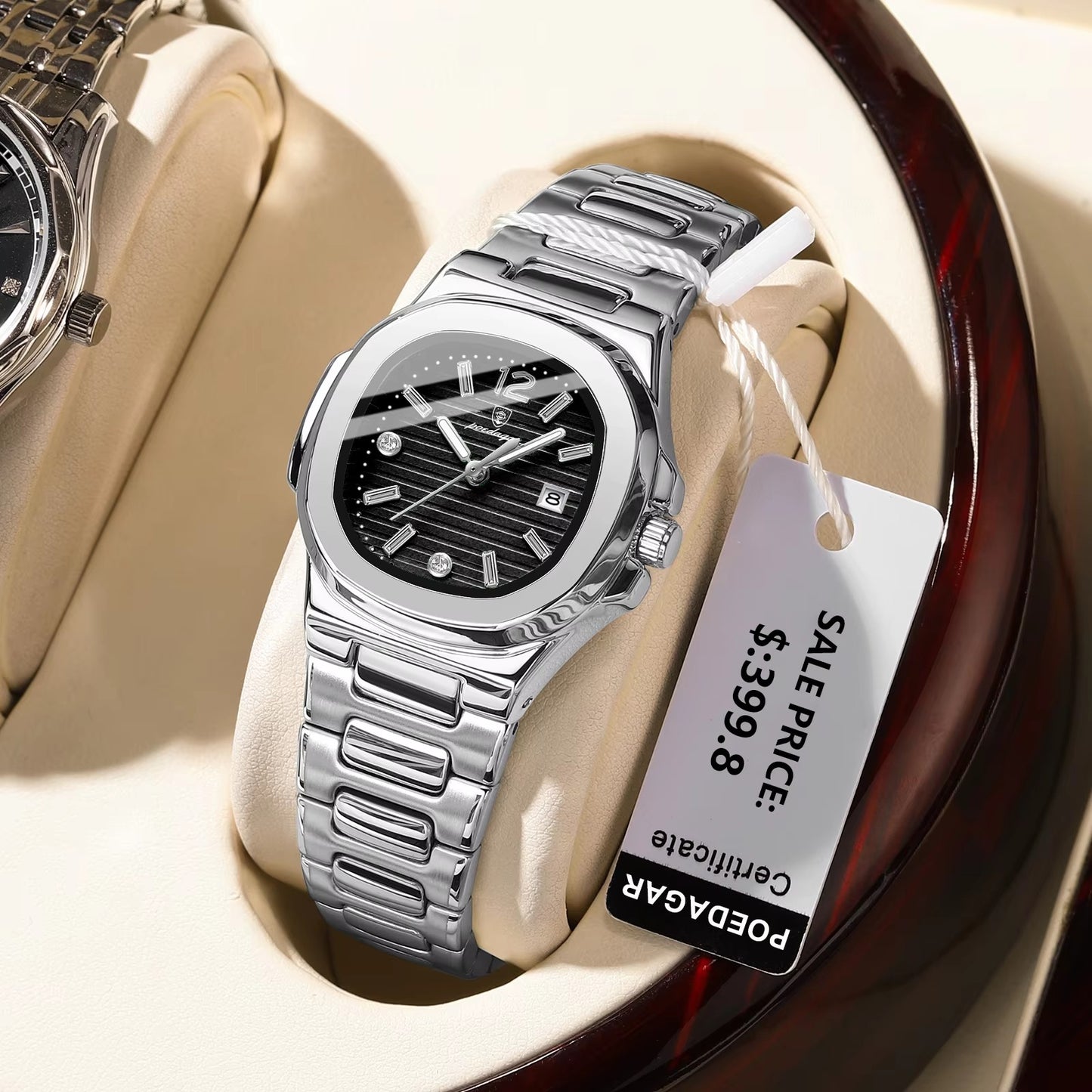 Zeezaz- Couple Luxury Stainless Steel Watch Set