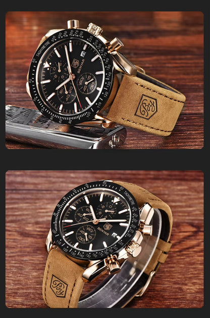 BENYAR Luxury Chronograph – Blue & Rose Gold Edition