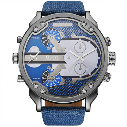 ZeeZaz Oulm Multi-Time Zone Denim Edition Men’s Watch