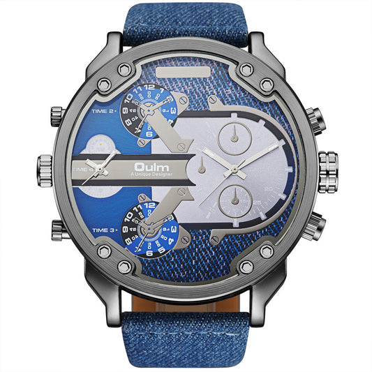ZeeZaz Oulm Multi-Time Zone Denim Edition Men’s Watch