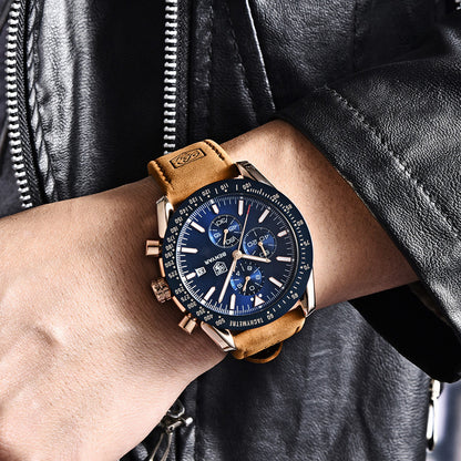 BENYAR Luxury Chronograph – Blue & Rose Gold Edition