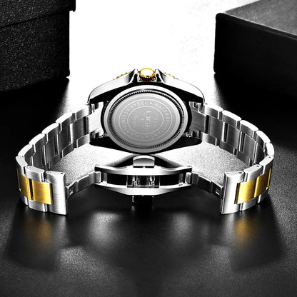 Zeezaz Premium Chronograph Men’s Watch – Luminous Glow &amp; Dual-Tone Stee