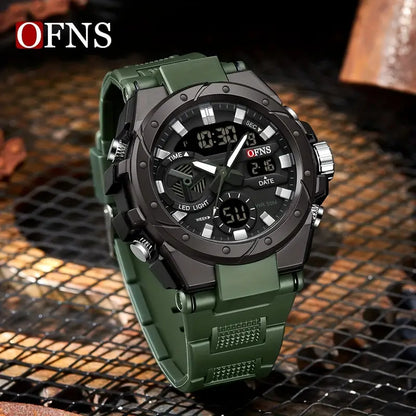 Dual Display Tactical Sports Watch – Army Green