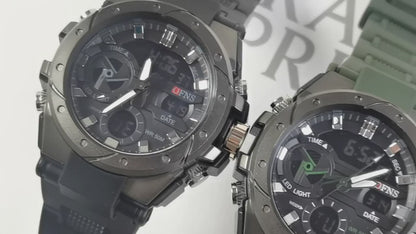 Dual Display Tactical Sports Watch – Army Green